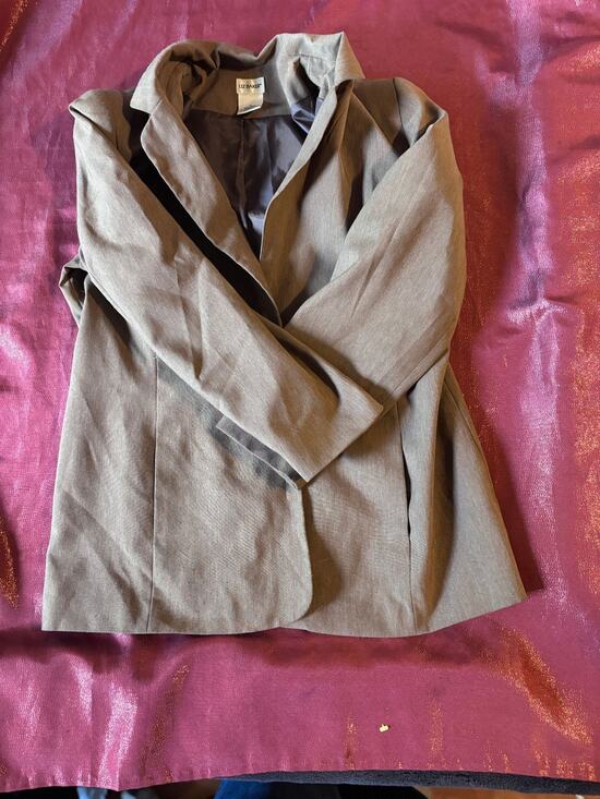 Liz Baker Jackets & Blazers - Liz Baker Jacket Womens 16 Brown Tailored Blazer Lined Polyester Long Sleeve